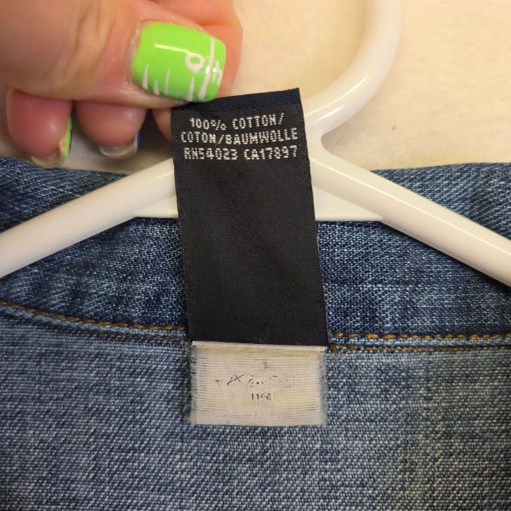 GAP‎ Denim Jacket Girls XL 12 Blue Y2K Preppy Classic School Minimalist Academia